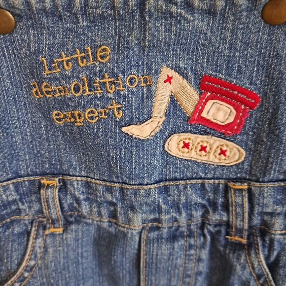 Koala Baby Denim Overalls - “Little Demolition Expert” - Size 6-9 Months - Picture 2 of 6